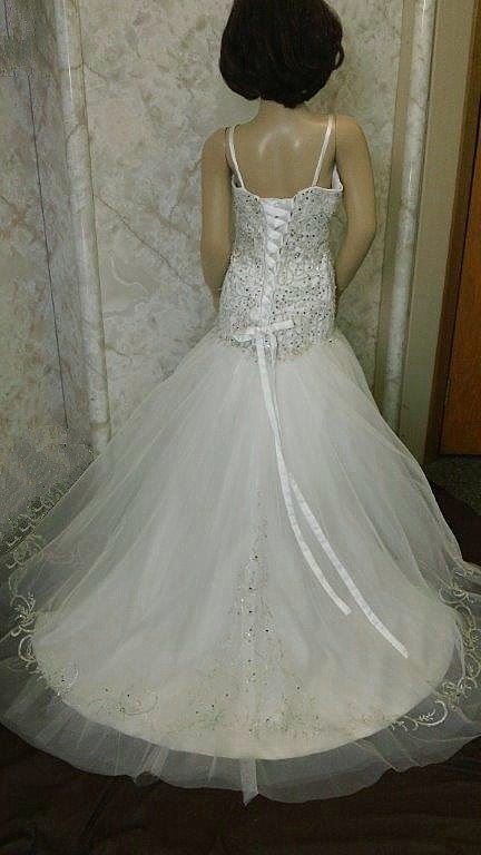 ivory embroidered flower girl dress